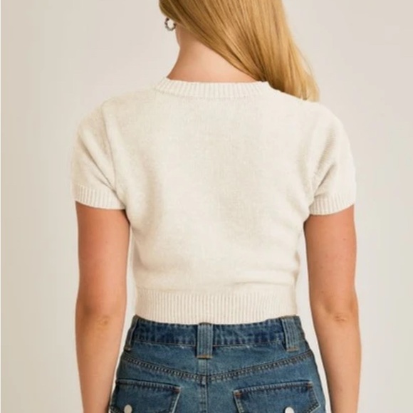 NWT Cute Teddy Bear Crop Top Sweater - Picture 2 of 6